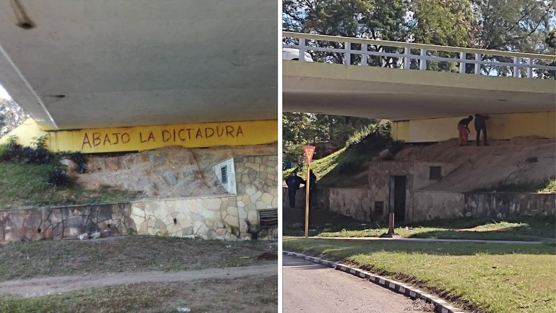 Cartel en La Habana contra dictadura en Cuba