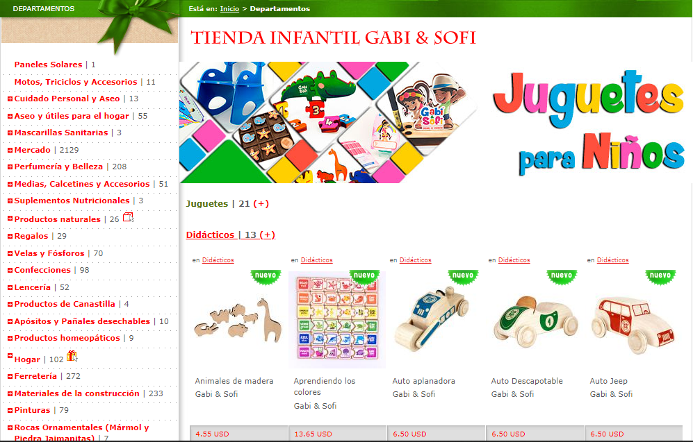 Algunos productos disponibles en Bazar Regalo.