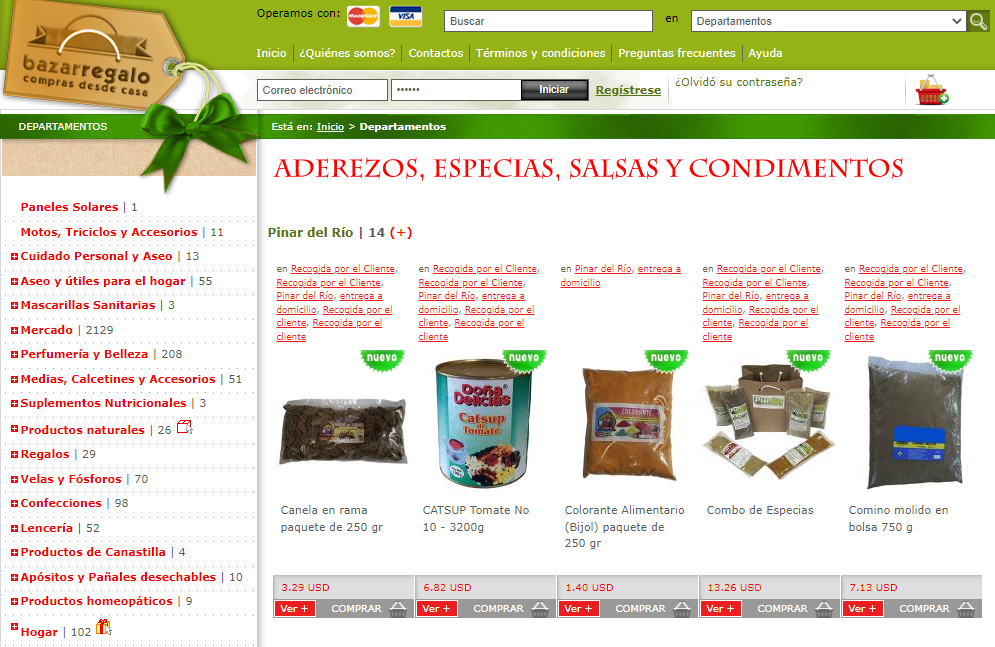 Algunos productos disponibles en Bazar Regalo.