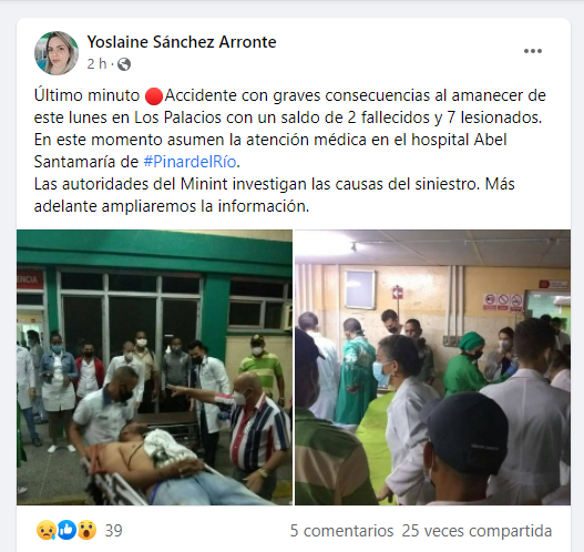 Publicación en Facebook.