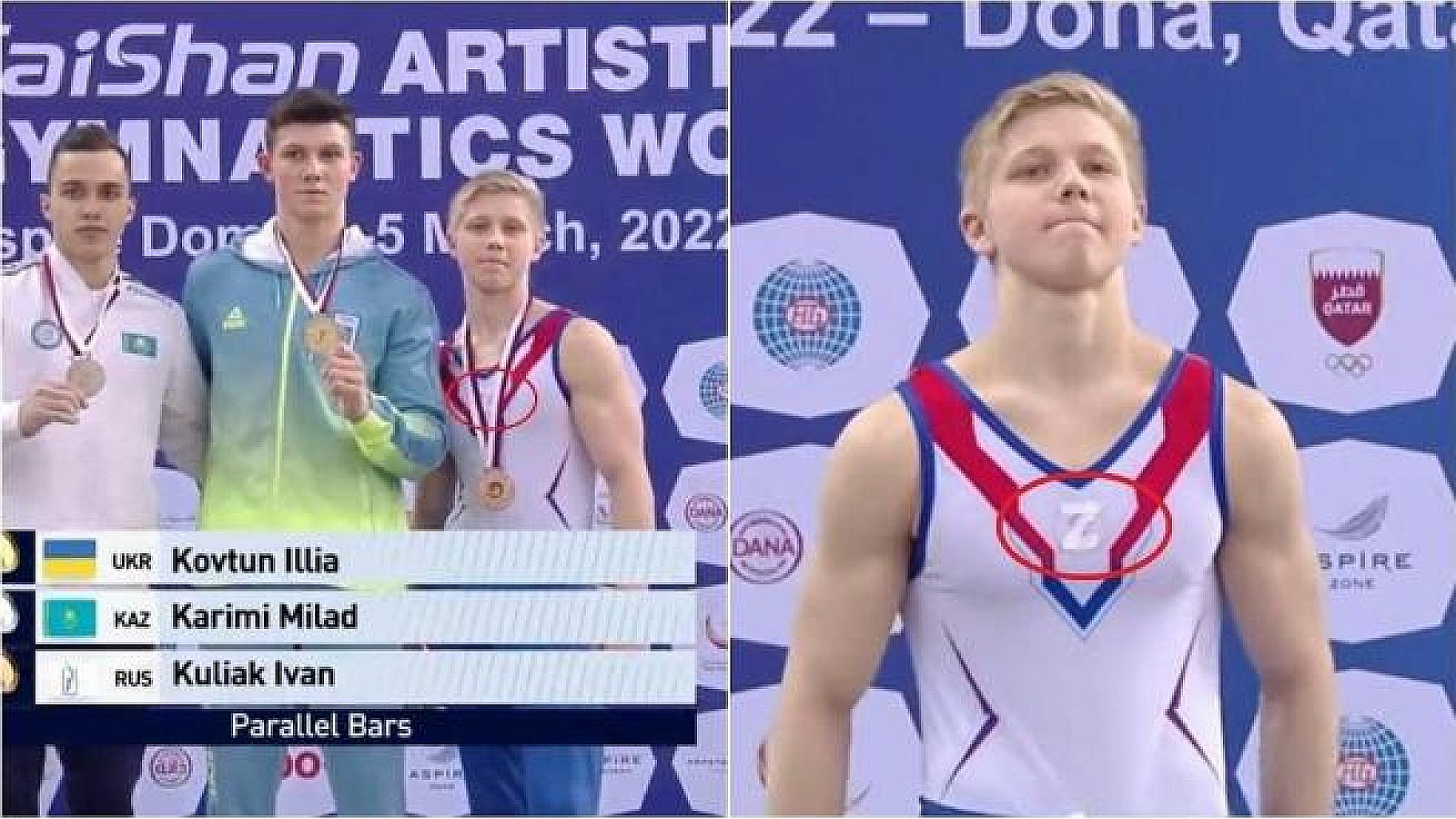 Descalifican a gimnasta ruso que apoyó la invasión a Ucrania en el Mundial